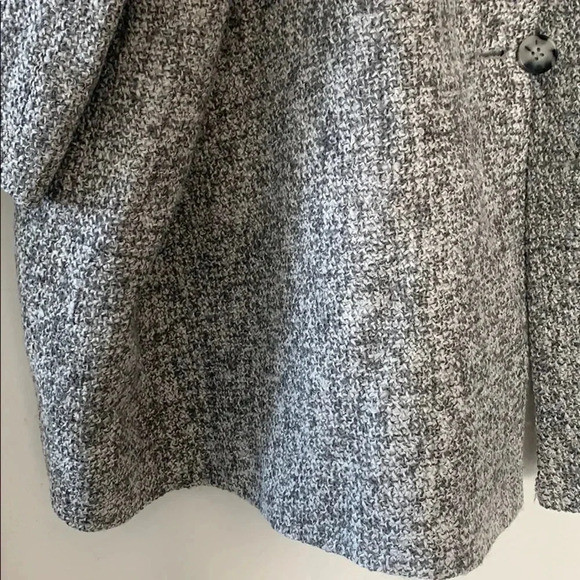 Ulla Popken | Plus  Size Tweed Button Front Pocket 3/4 Coat - Picture 5 of 10